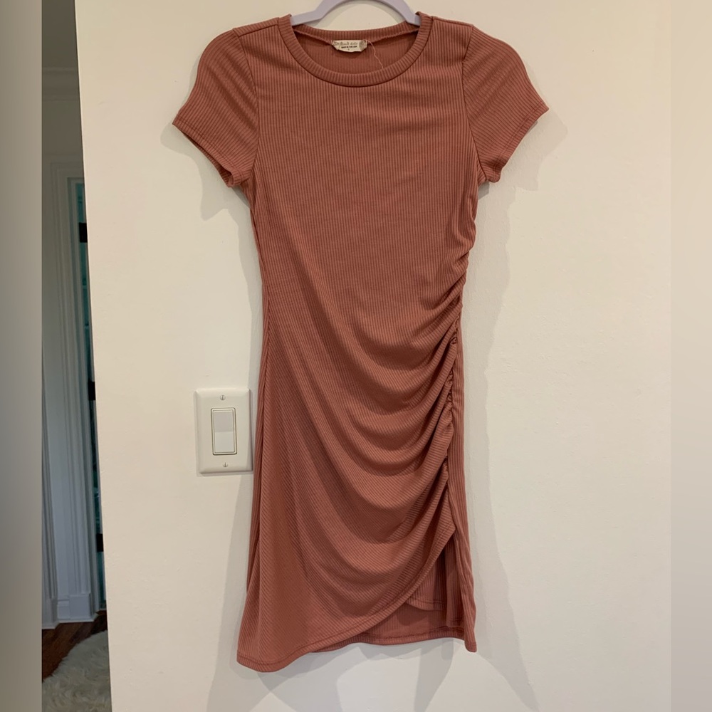 Altar’d State Women’s Pink Body-con Mini Ruched Side Dress Size S